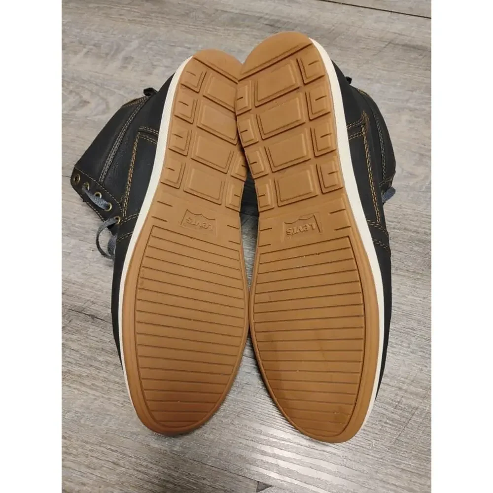 Levis Strauss High Top Black Shoes Men Size 10.5